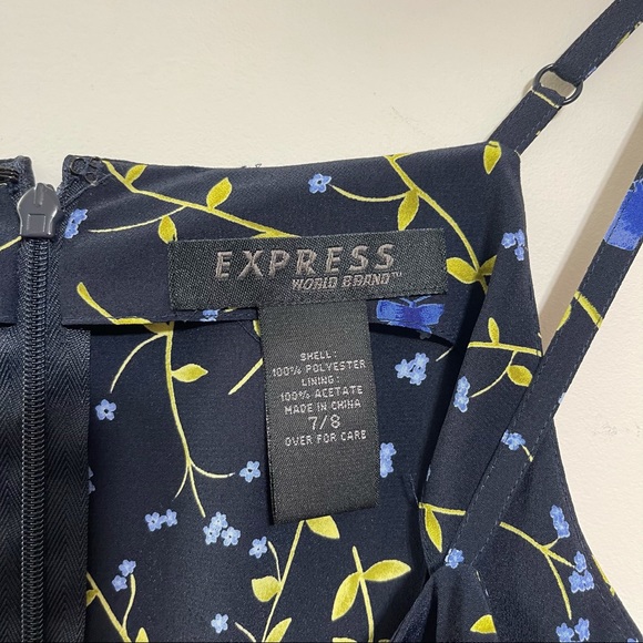 (SOLD) 90s Floral Sleeveless Mini Romper Dress Black 7/8 by Express World - Picture 10 of 12